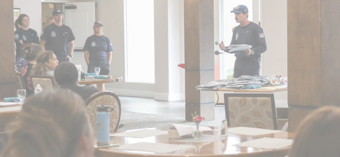 Gilbert Fire & Rescue staff presenting to residents at an assisted living facility